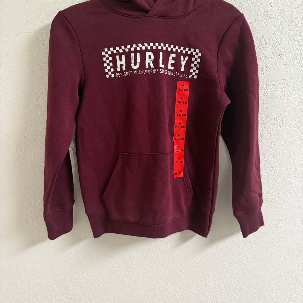 Hurley Maroon Checkered Logo Tee